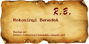 Rokosinyi Benedek névjegykártya