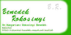 benedek rokosinyi business card